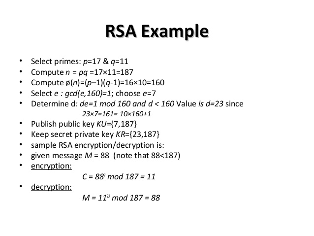 example of rsa algorithm